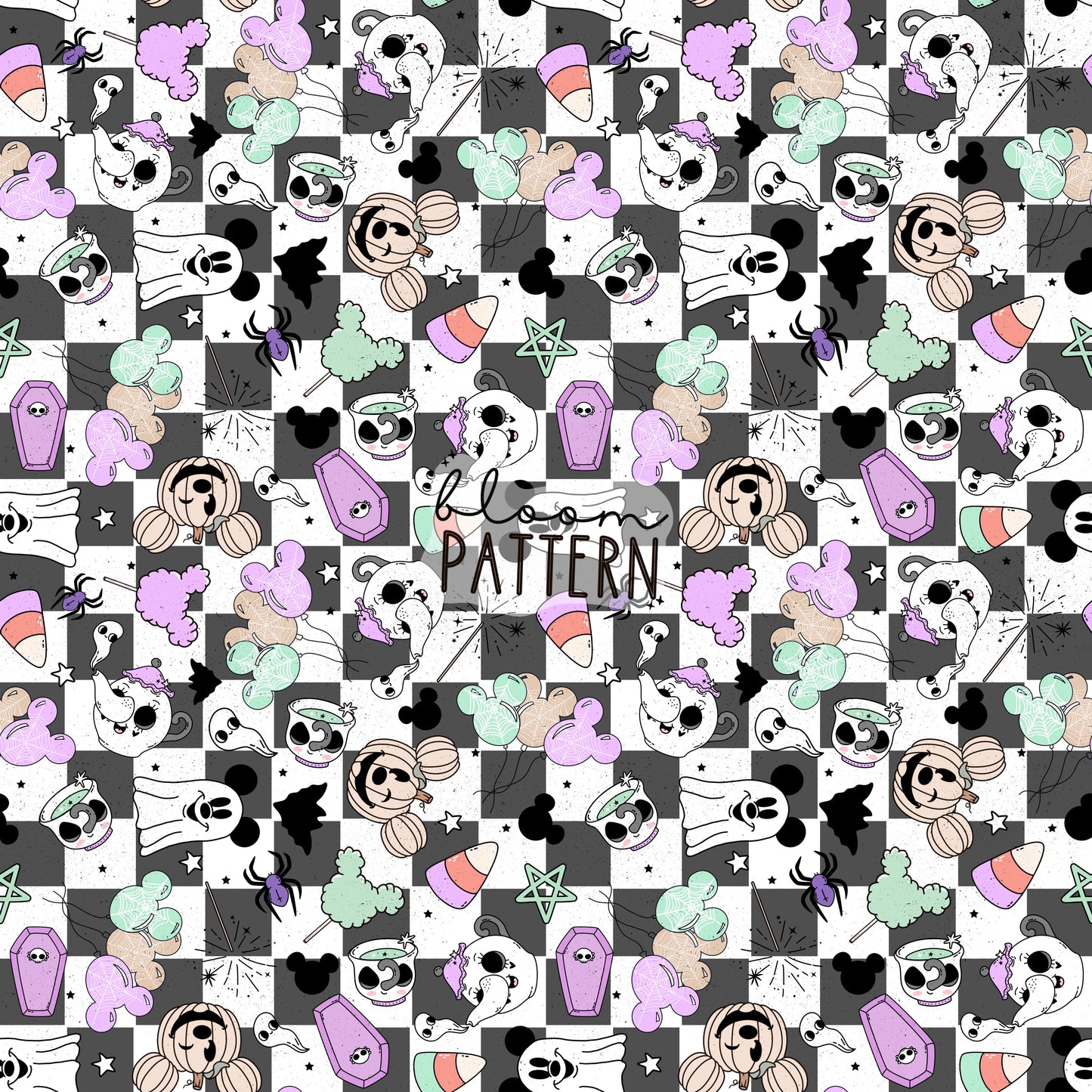 Halloween Spooky Seamless Pattern