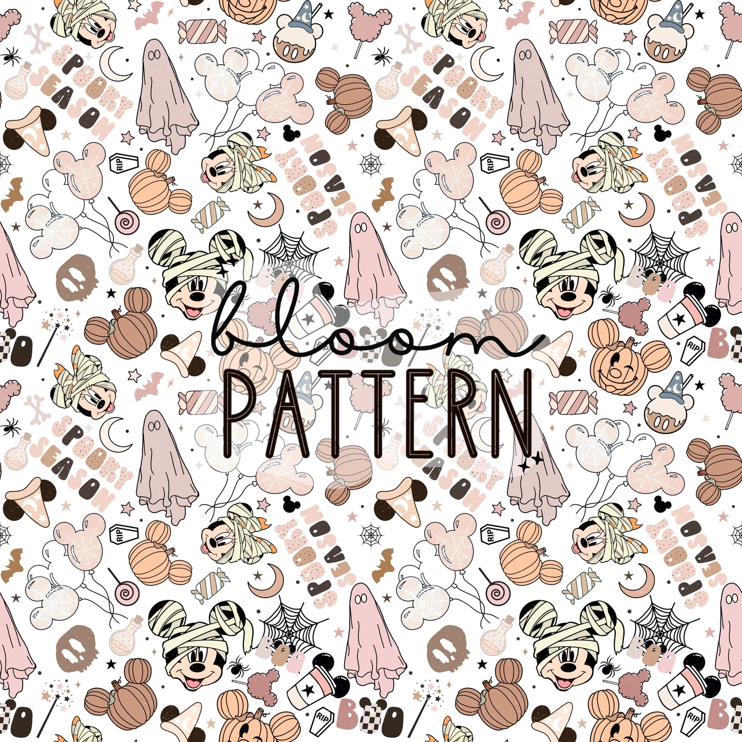 Halloween Spooky Seamless Pattern