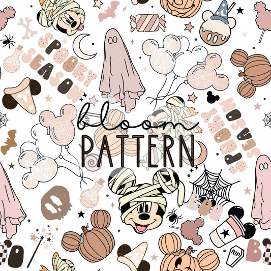 Halloween Spooky Seamless Pattern