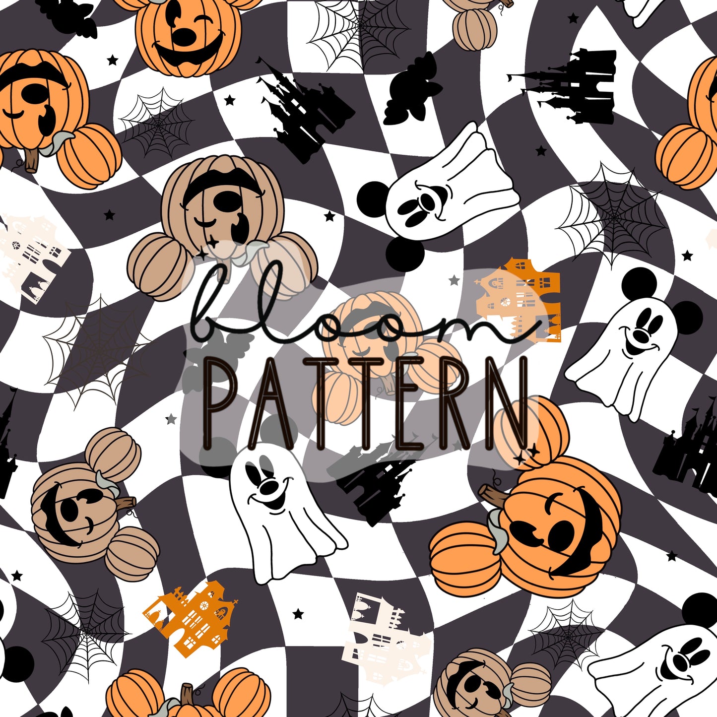 Halloween Spooky Seamless Pattern