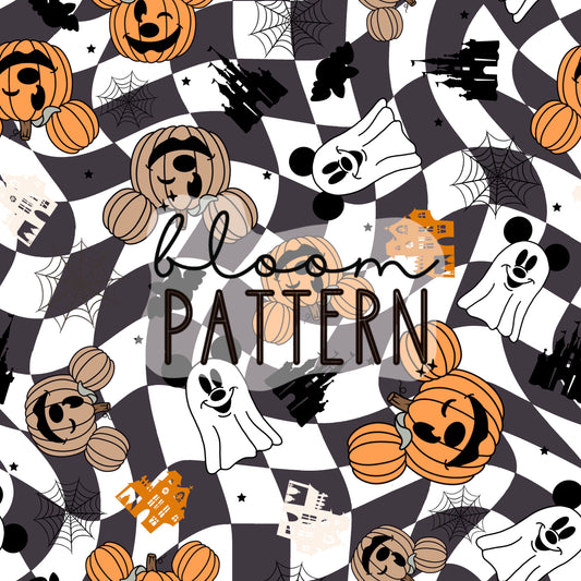 Halloween Spooky Seamless Pattern