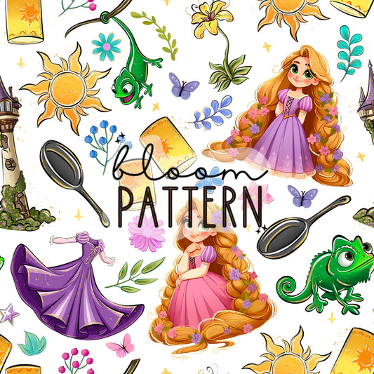 Tangled Princess Seamless Pattern