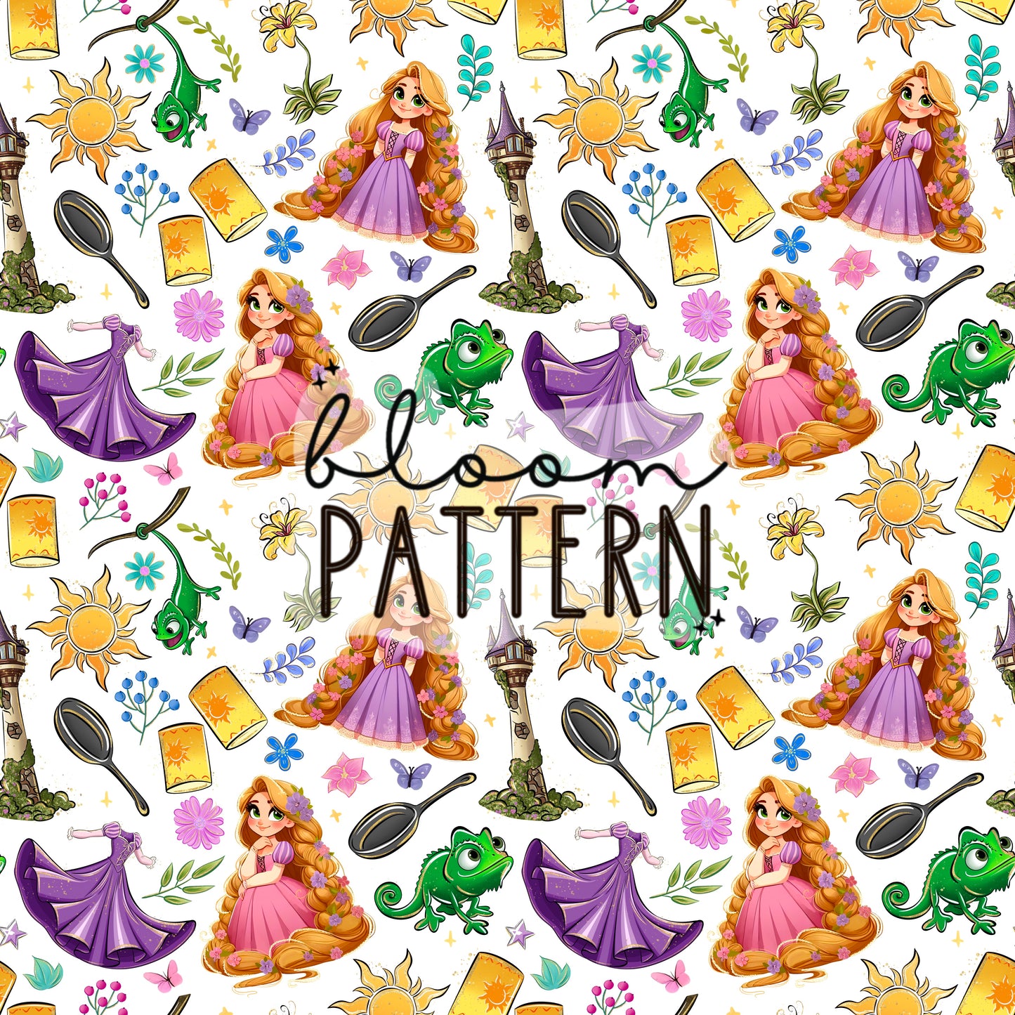 Tangled Princess Seamless Pattern