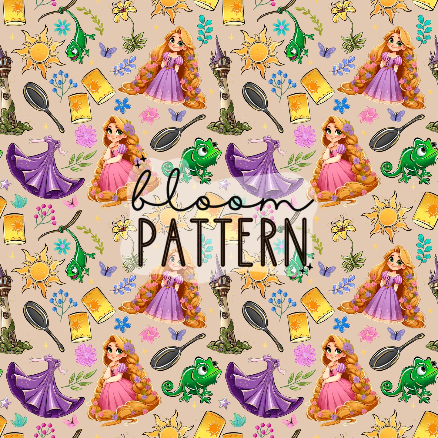 Tangled Princess Seamless Pattern