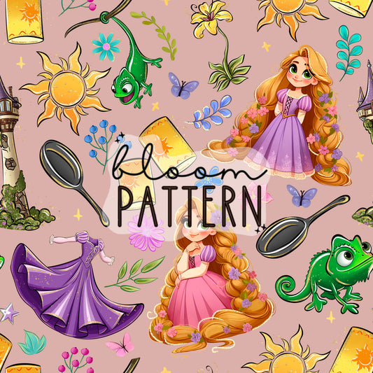 Tangled Princess Seamless Pattern