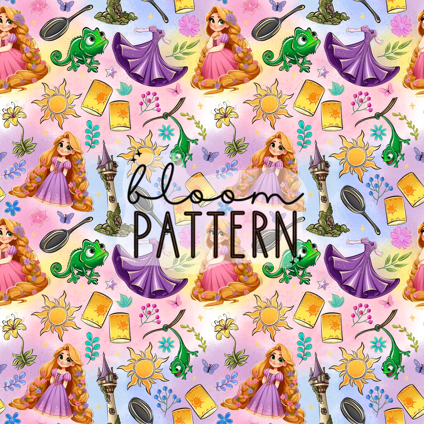 Tangled Princess Seamless Pattern