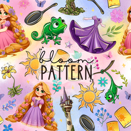 Tangled Princess Seamless Pattern