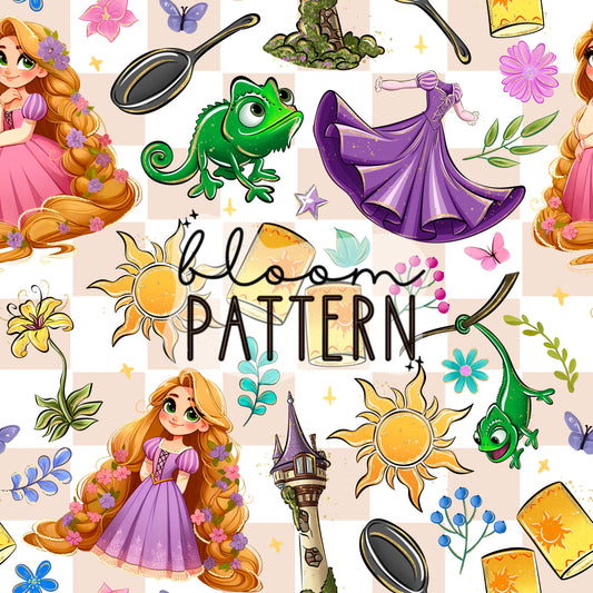 Tangled Princess Seamless Pattern
