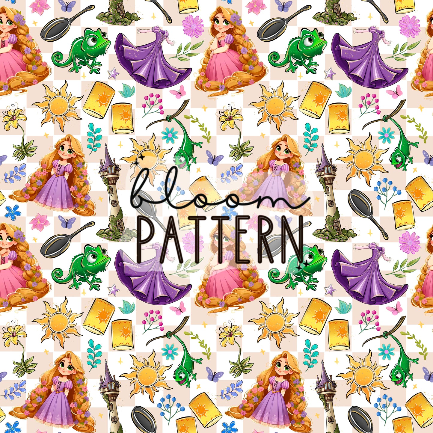 Tangled Princess Seamless Pattern