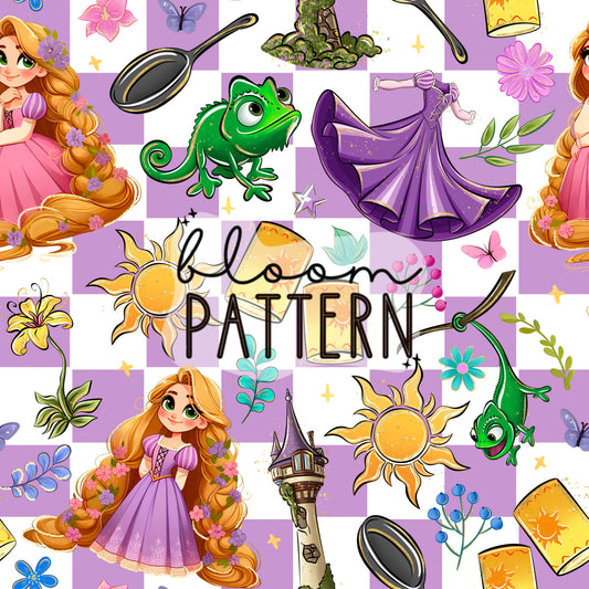 Tangled Princess Seamless Pattern