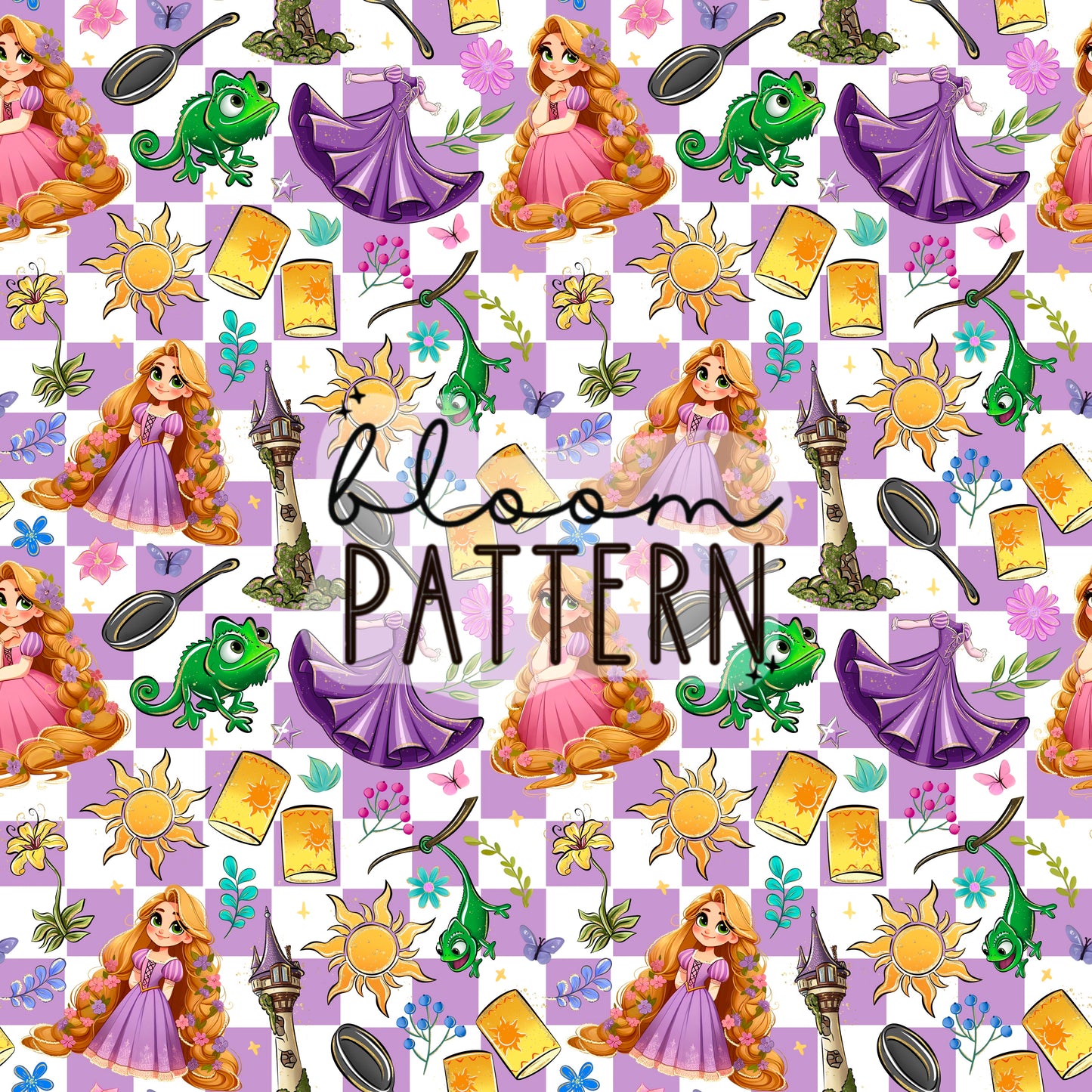 Tangled Princess Seamless Pattern