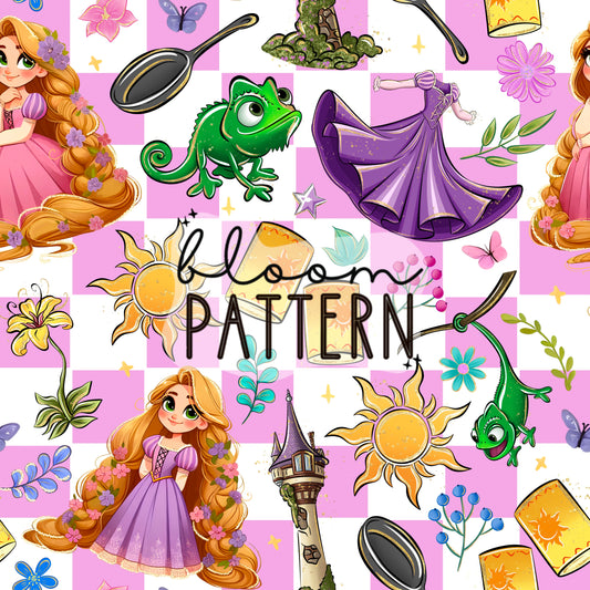 Tangled Princess Seamless Pattern