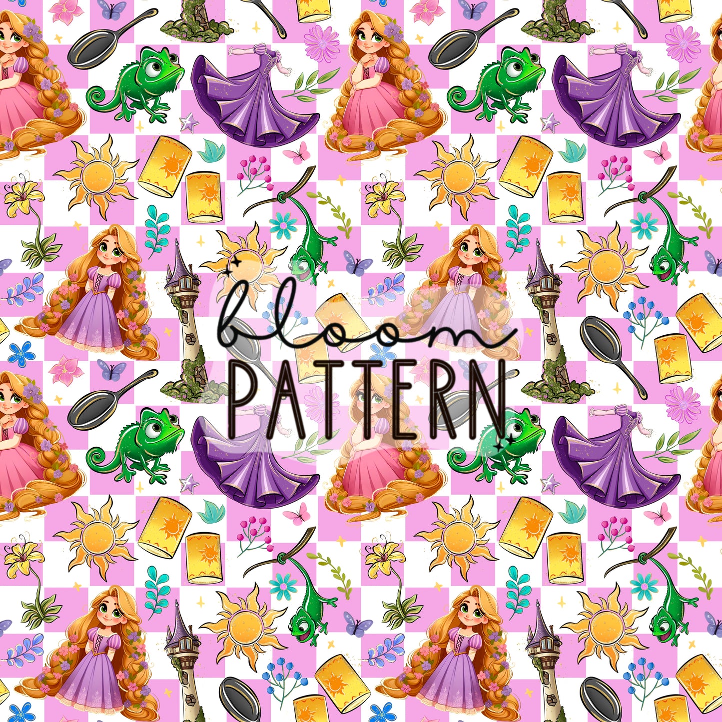 Tangled Princess Seamless Pattern
