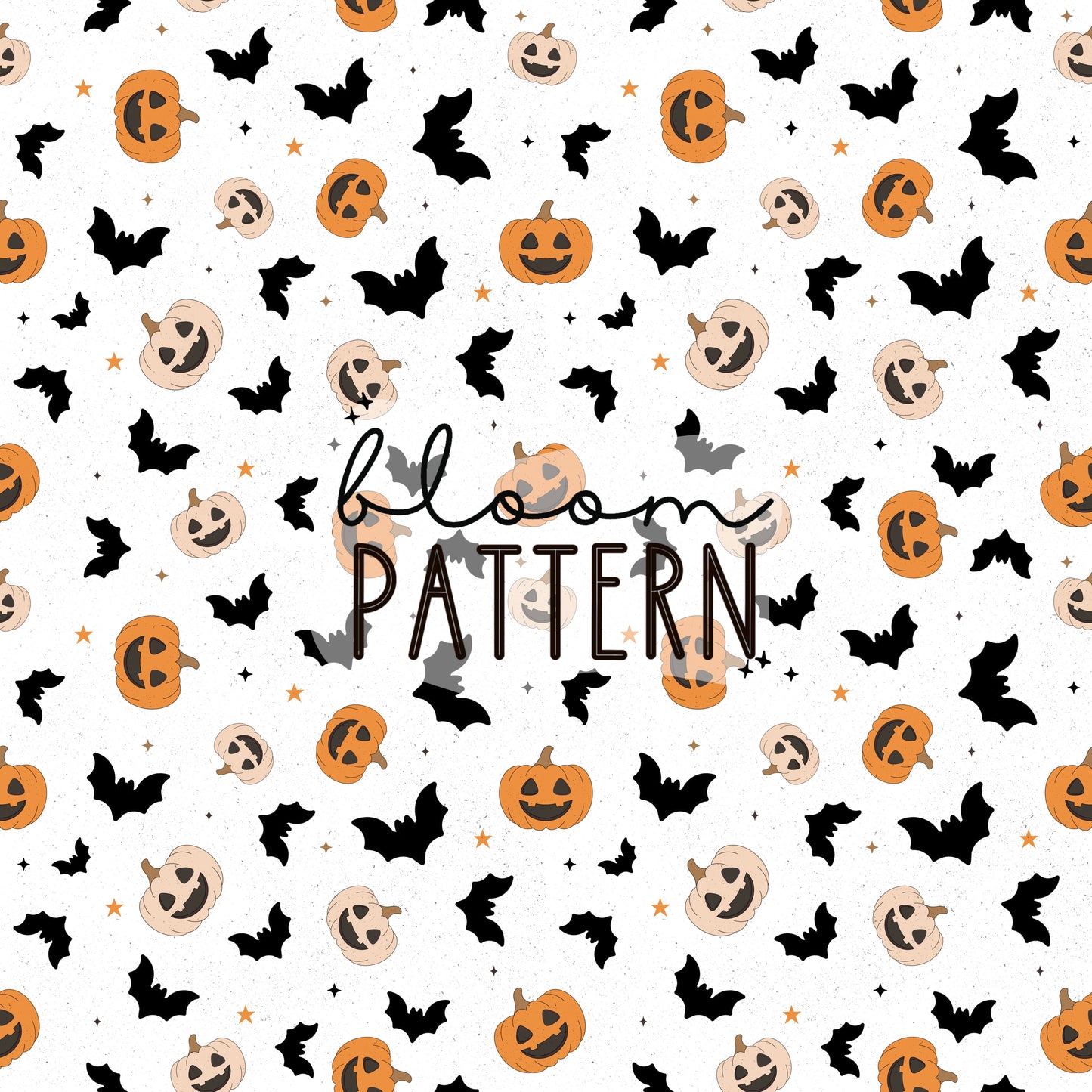 Halloween Bats Spooky Pumpkin Seamless Pattern