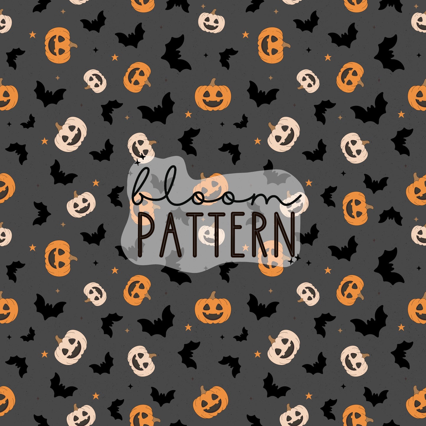 Halloween Bats Spooky Pumpkin Seamless Pattern