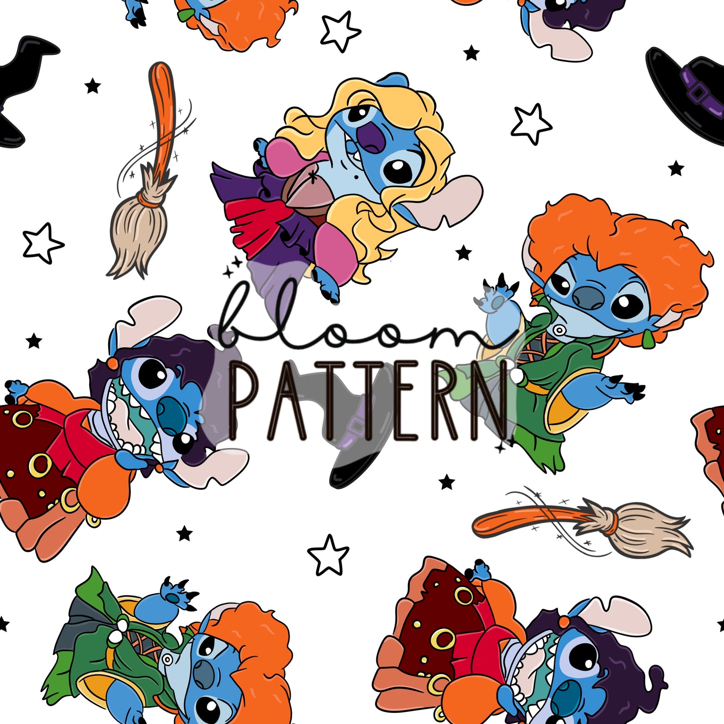 Hocus Pocus Halloween Seamless Pattern