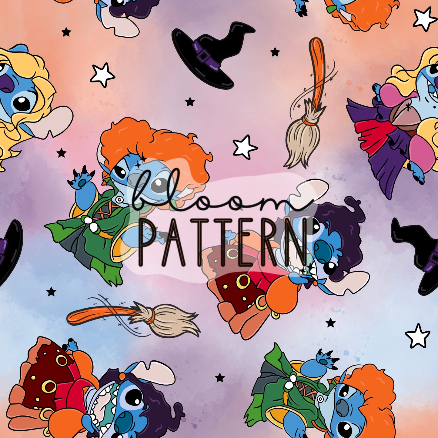 Hocus Pocus Halloween Seamless Pattern