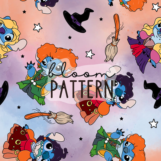 Hocus Pocus Halloween Seamless Pattern