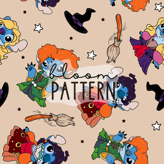 Hocus Pocus Halloween Seamless Pattern