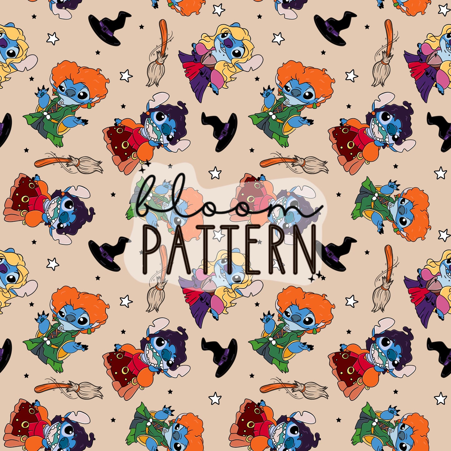 Hocus Pocus Halloween Seamless Pattern