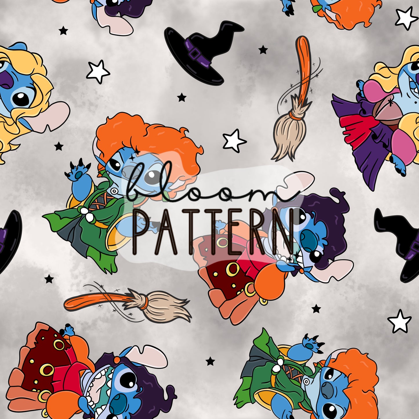 Hocus Pocus Halloween Seamless Pattern