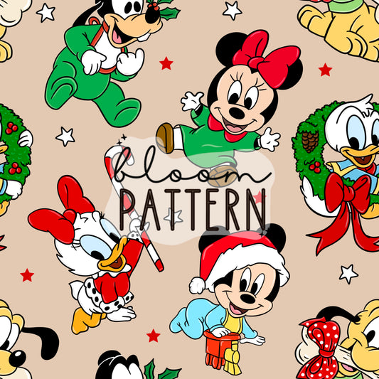 Magical Baby Christmas Seamless Pattern