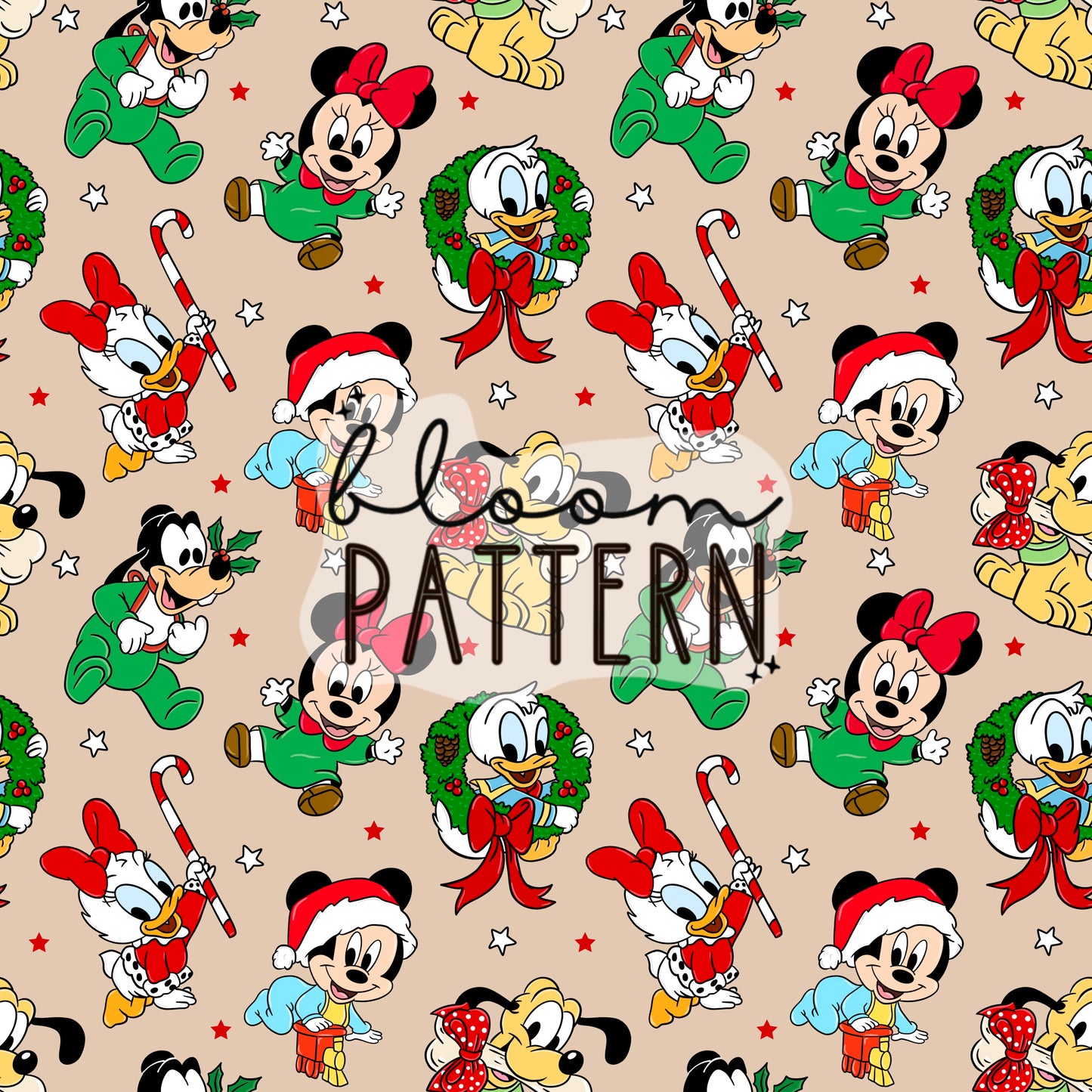 Magical Baby Christmas Seamless Pattern