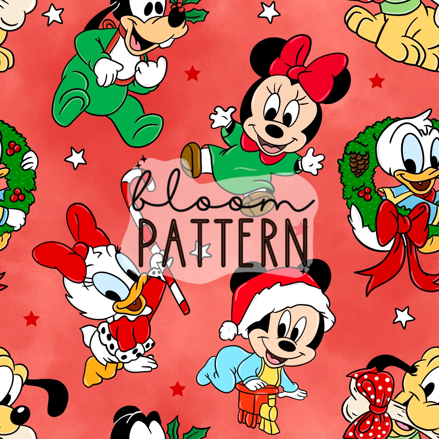 Magical Baby Christmas Seamless Pattern