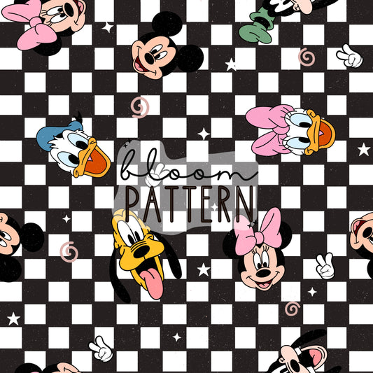 Magical Mouse Check Seamless Pattern