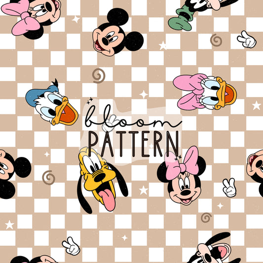 Magical Mouse Check Seamless Pattern