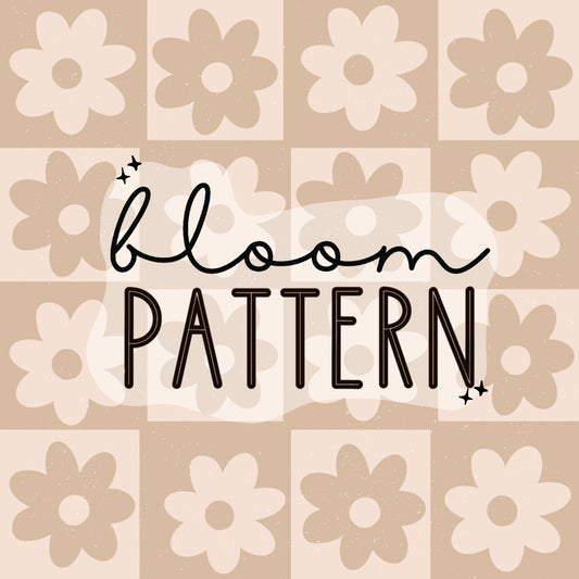 Retro Flower Check Seamless Pattern