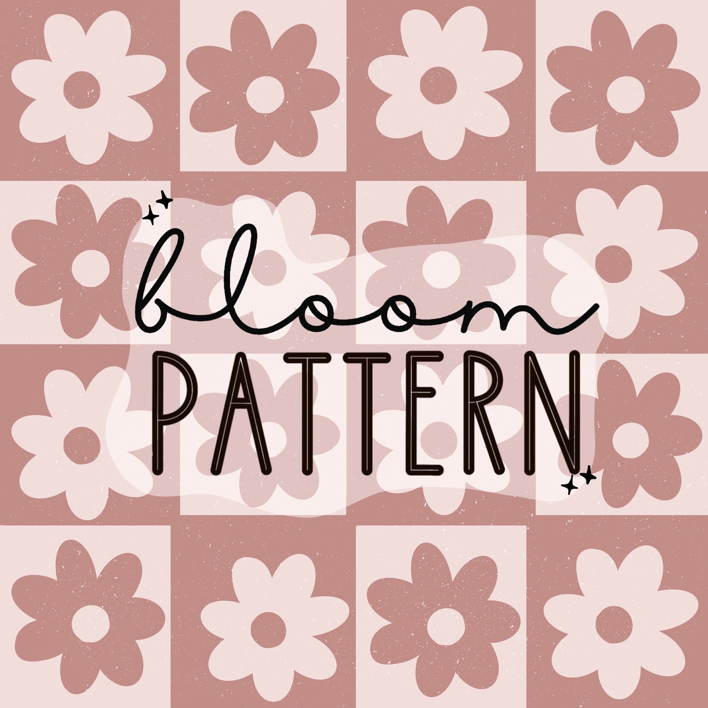 Retro Flower Check Seamless Pattern