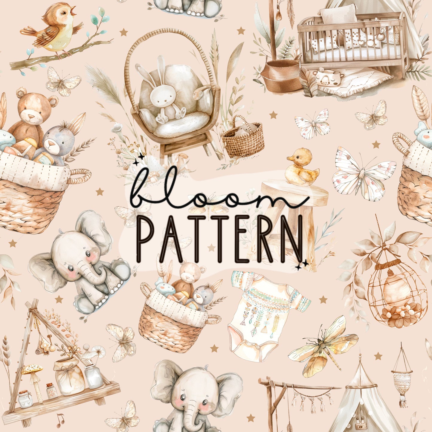 Boho Nursery Seamless Pattern