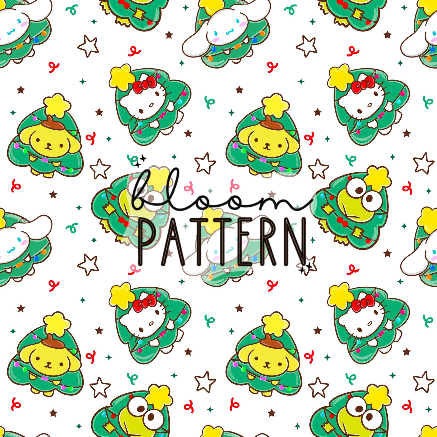 Cute Kitty Christmas Seamless Pattern