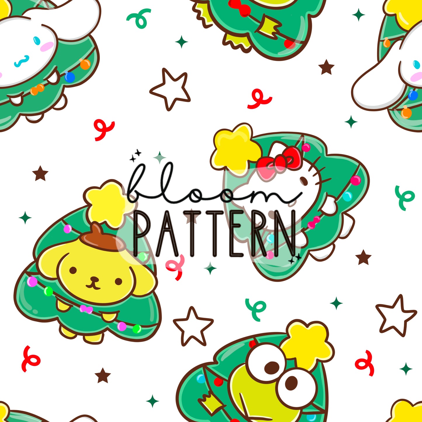 Cute Kitty Christmas Seamless Pattern