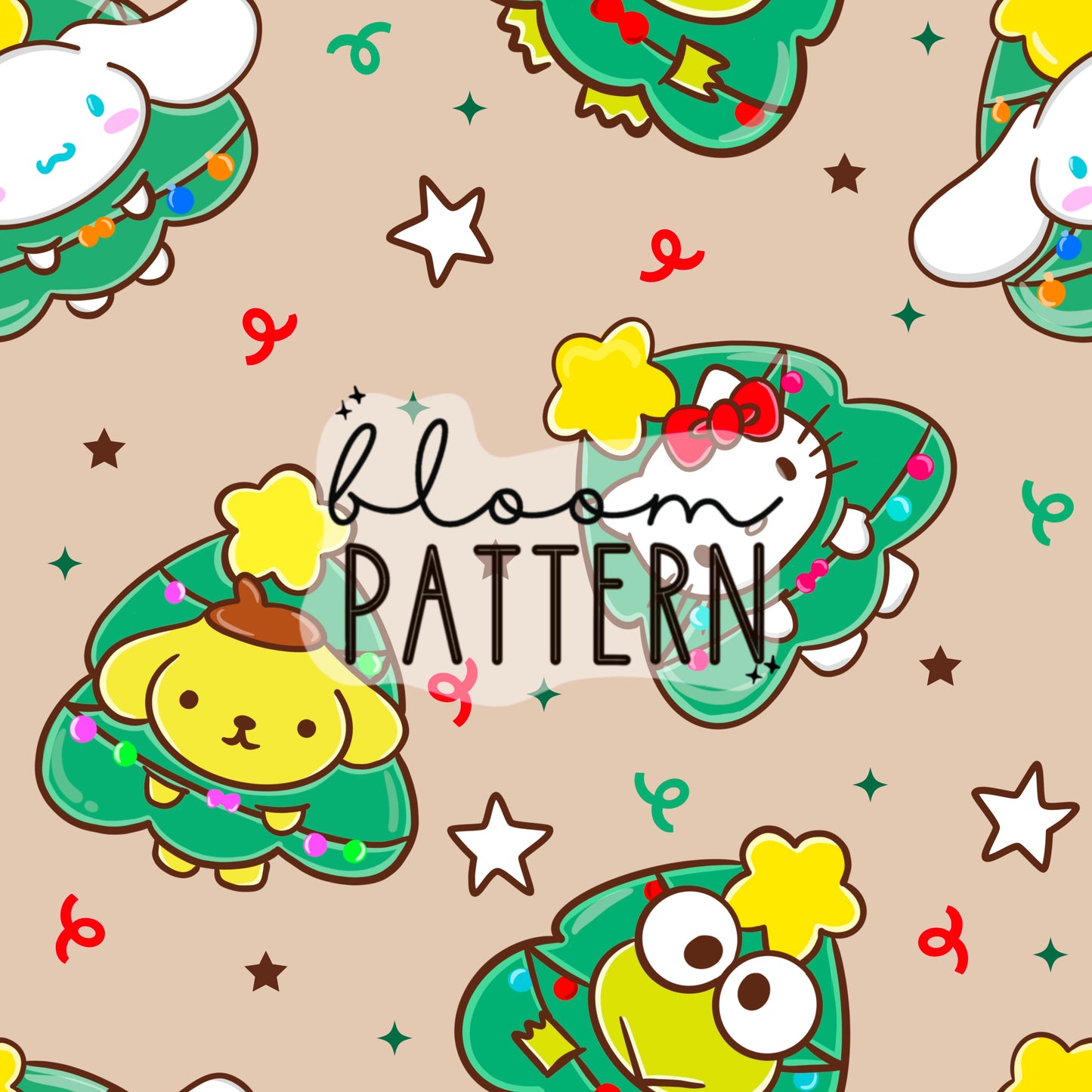 Cute Kitty Christmas Seamless Pattern