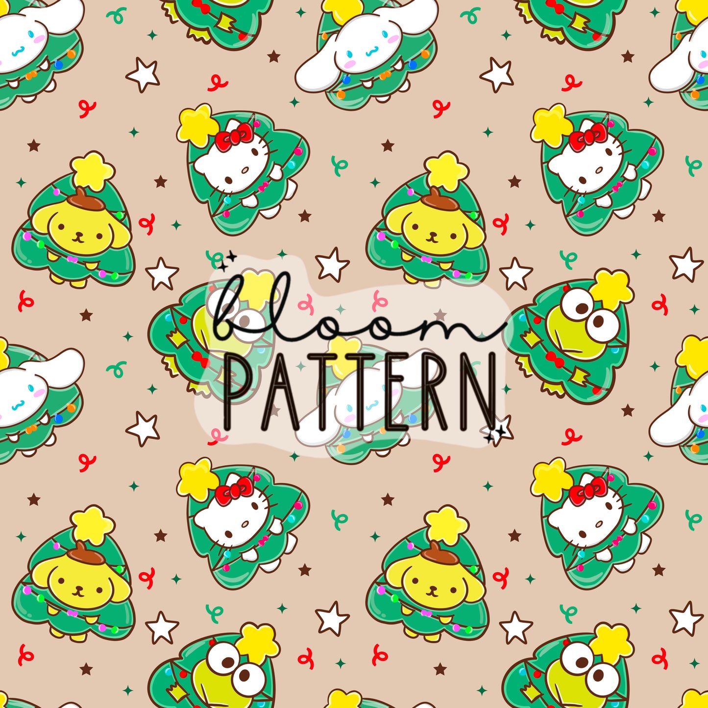 Cute Kitty Christmas Seamless Pattern