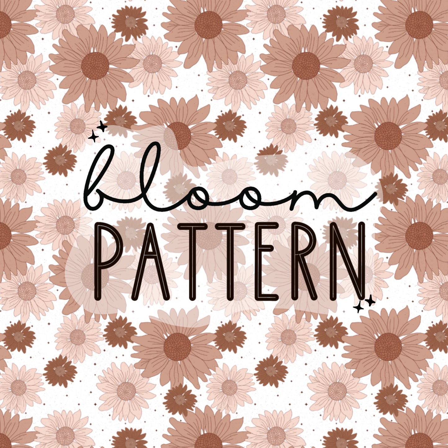 Beige Boho Flower Seamless Pattern
