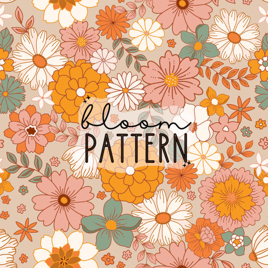 Autumn Flower Seamless Pattern