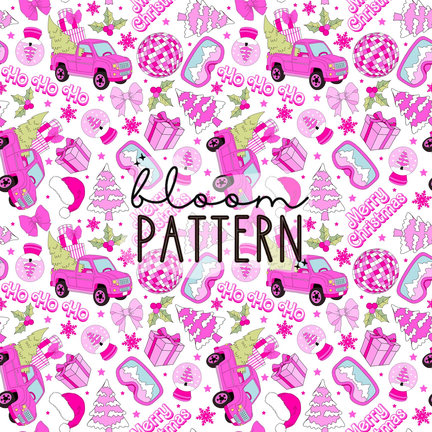 Pink Christmas Seamless Pattern