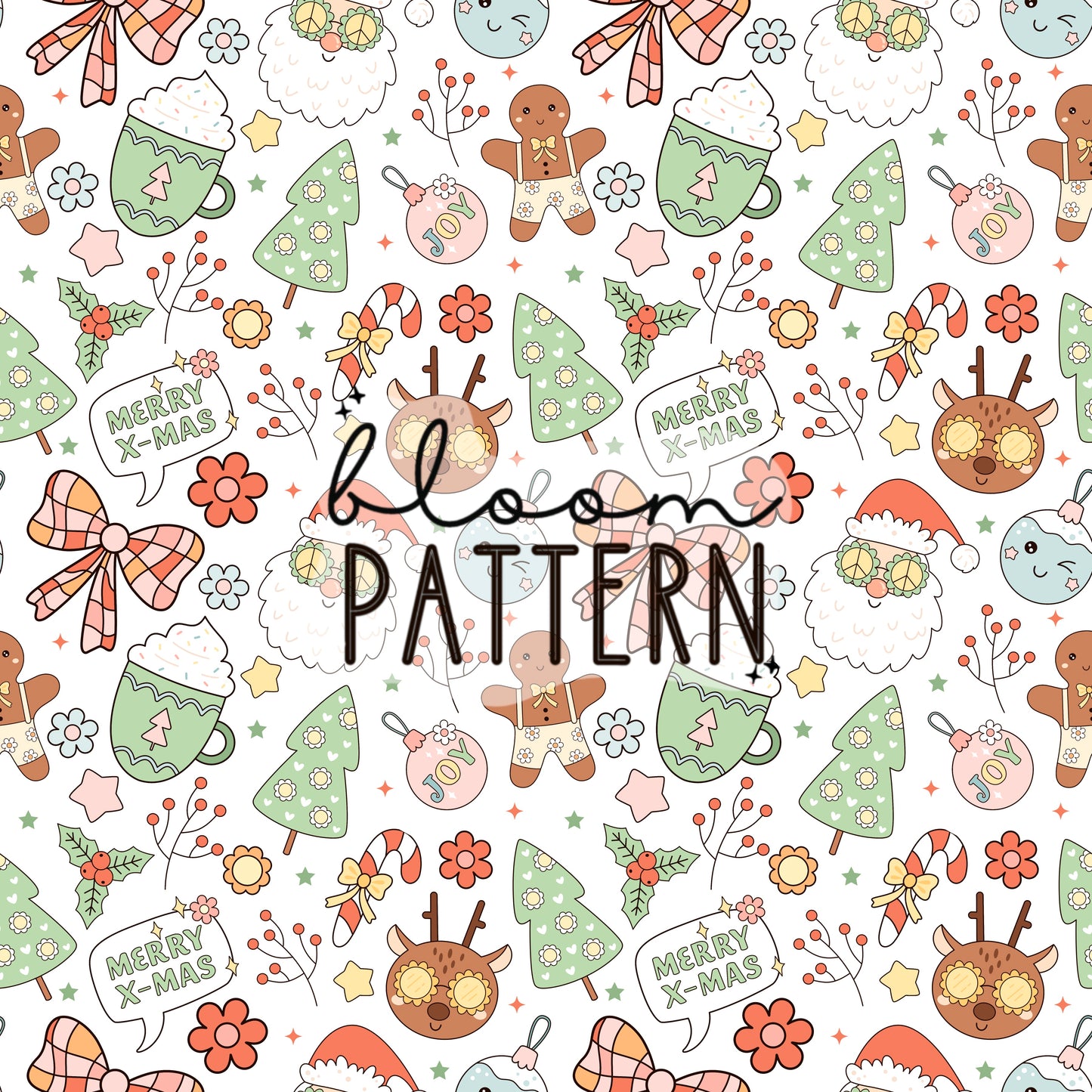 Retro Christmas Seamless Pattern