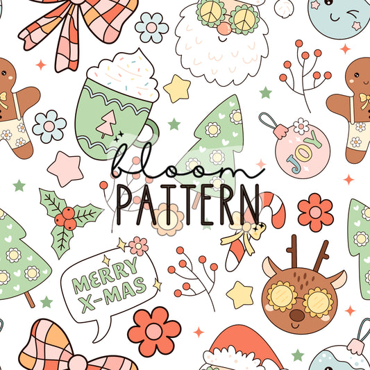 Retro Christmas Seamless Pattern