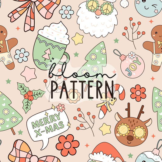 Retro Christmas Seamless Pattern