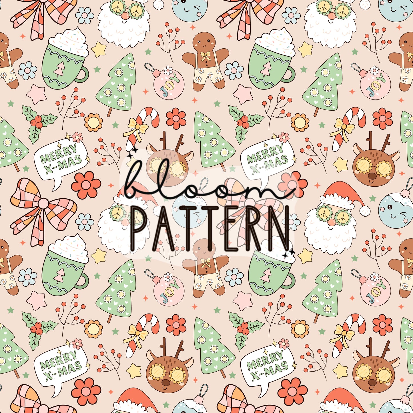 Retro Christmas Seamless Pattern