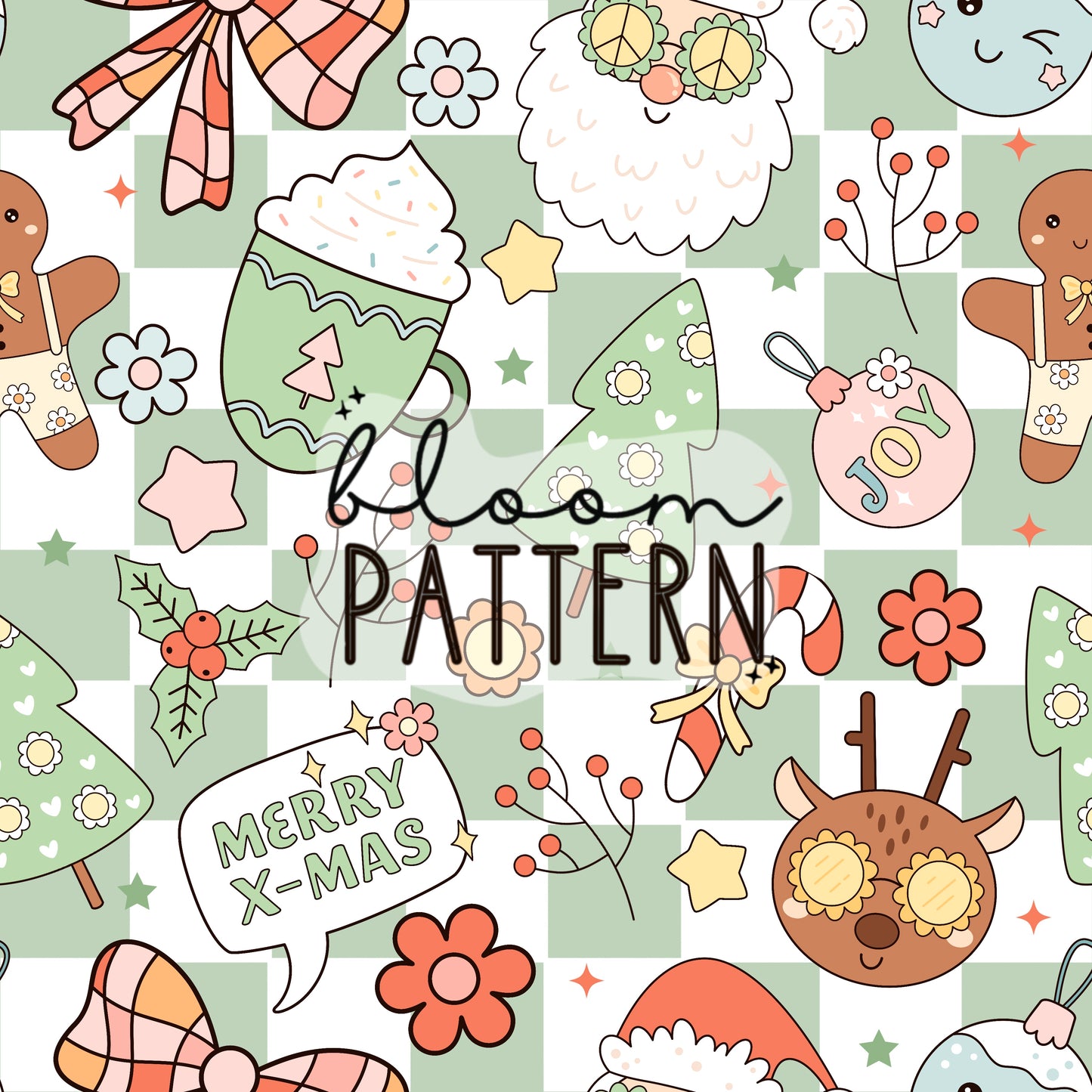 Retro Christmas Seamless Pattern