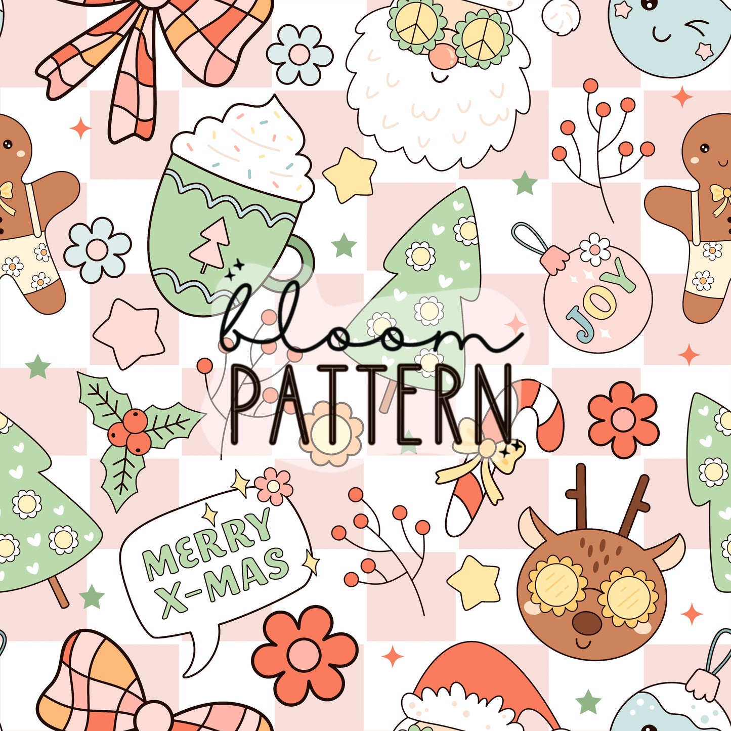 Retro Christmas Seamless Pattern