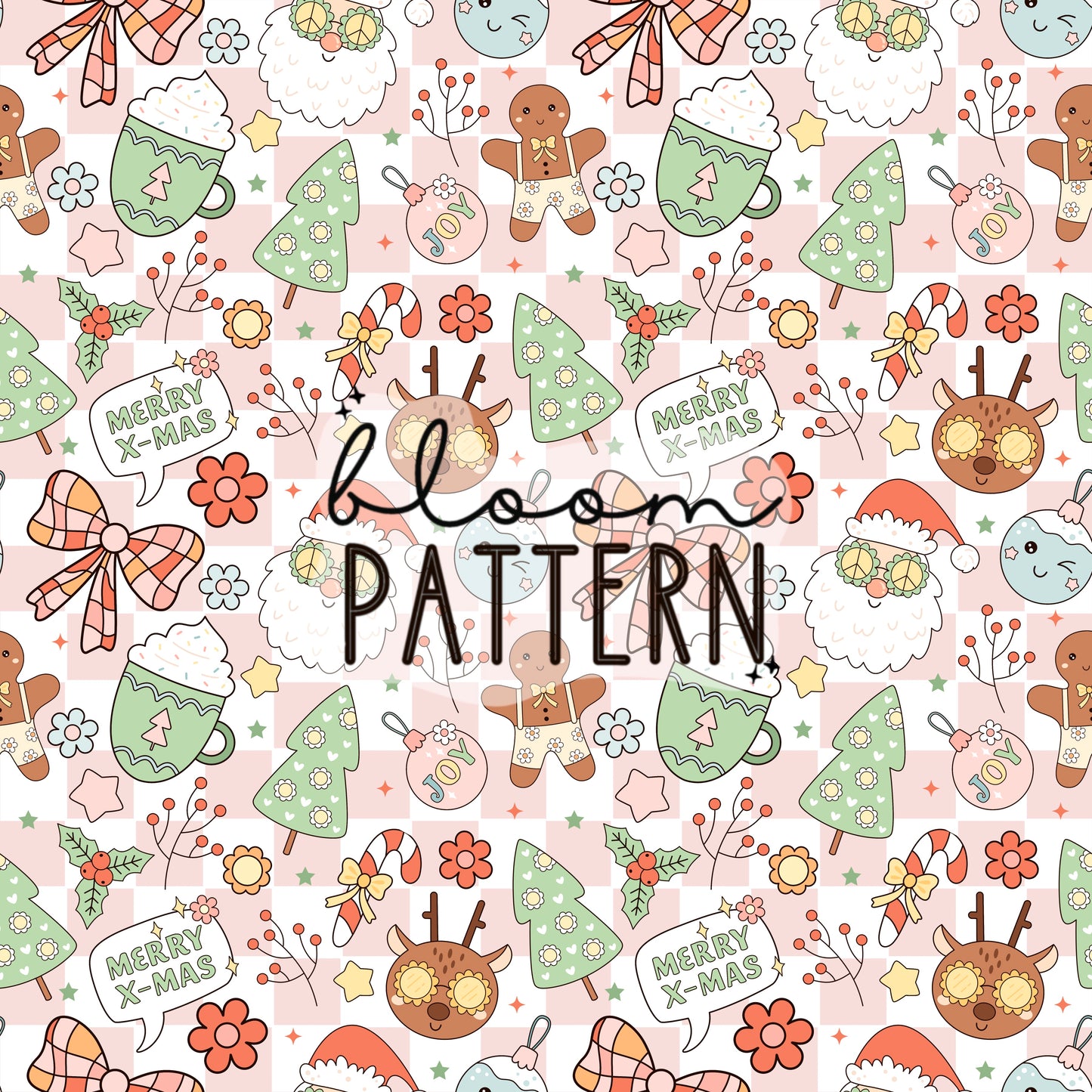 Retro Christmas Seamless Pattern