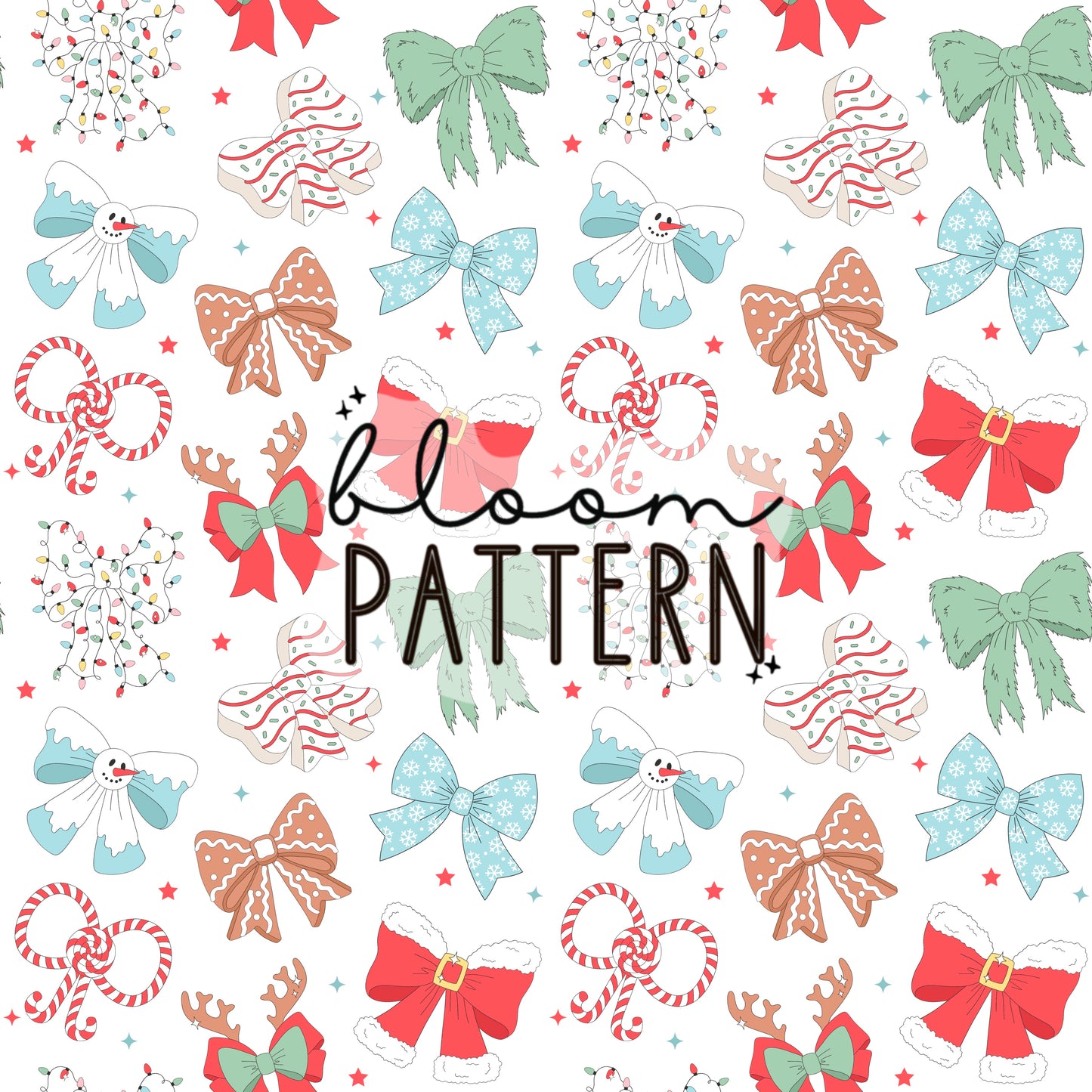 Christmas Bow Seamless Pattern