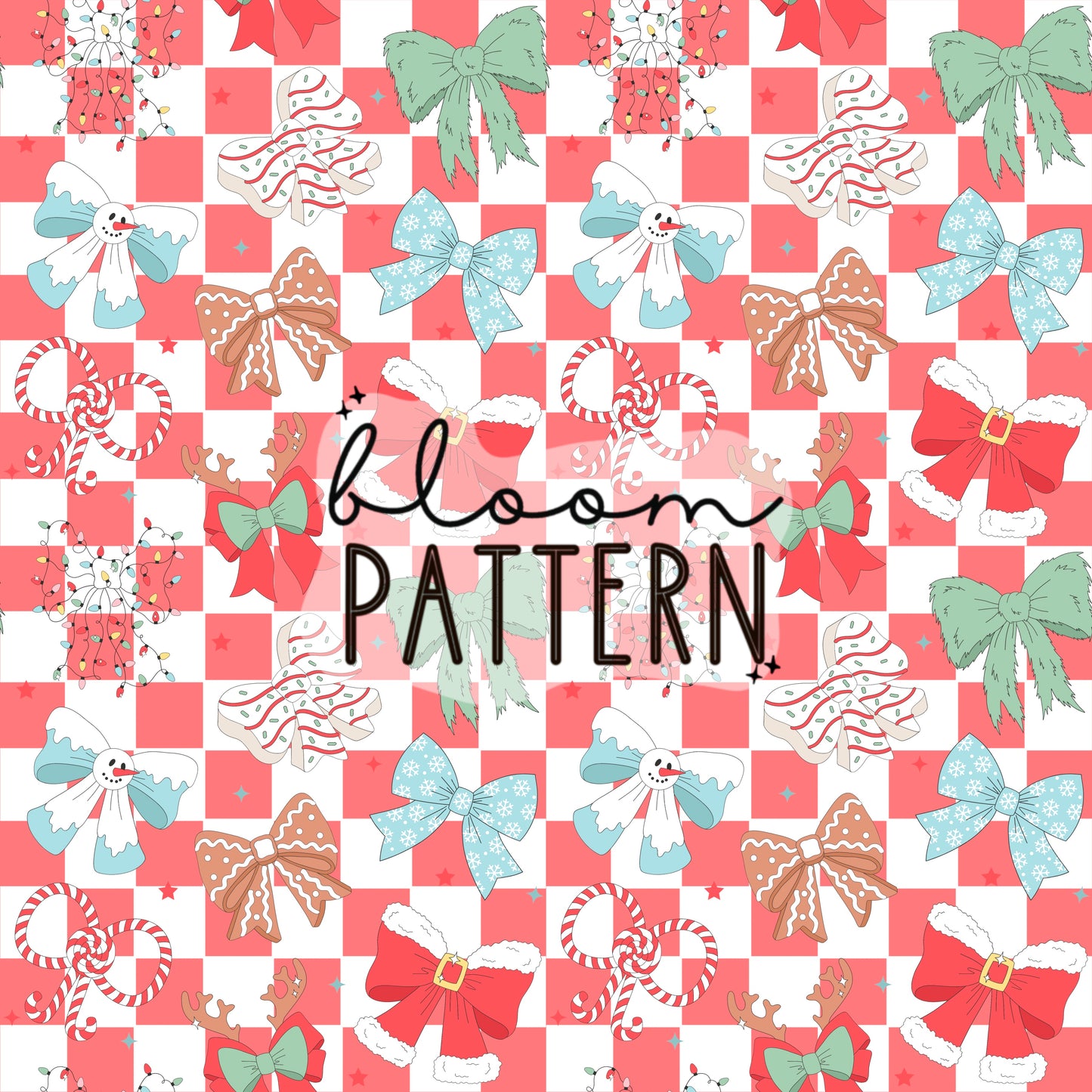 Christmas Bow Seamless Pattern