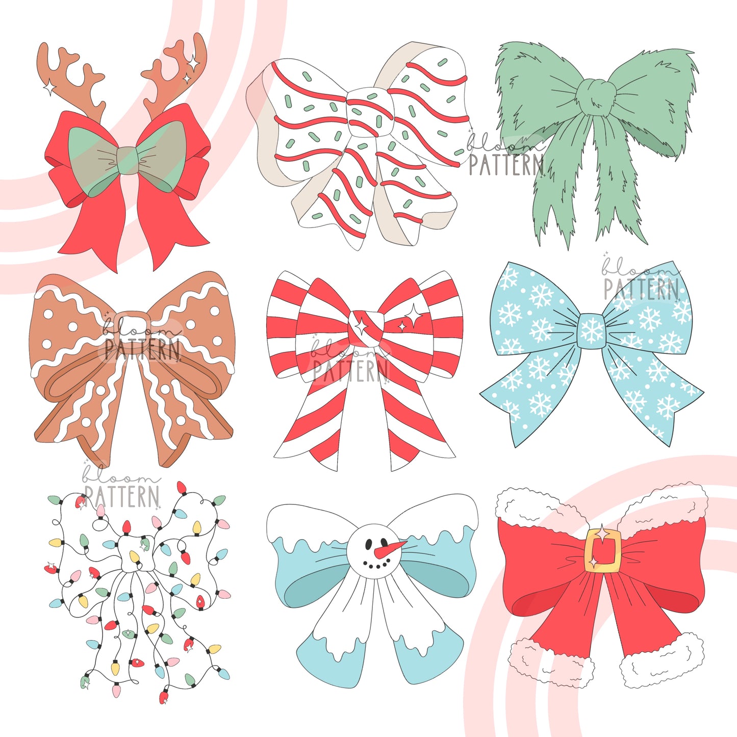 Christmas Bow Sublimation Design